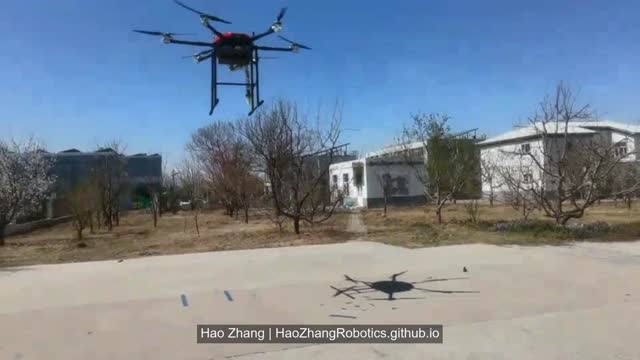 UAV manipulator platform during an outdoor flight demonstration